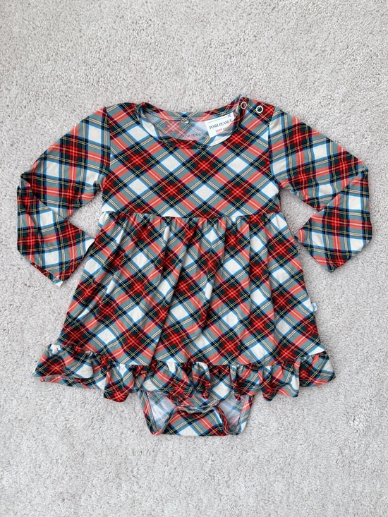 Posh Peanut Other - Posh Peanut Christmas Plaid Long Sleeve Bodysuit Dress